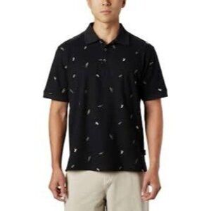 Columbia Men's PFG Global Tossed Embroidery Polo Black Size L